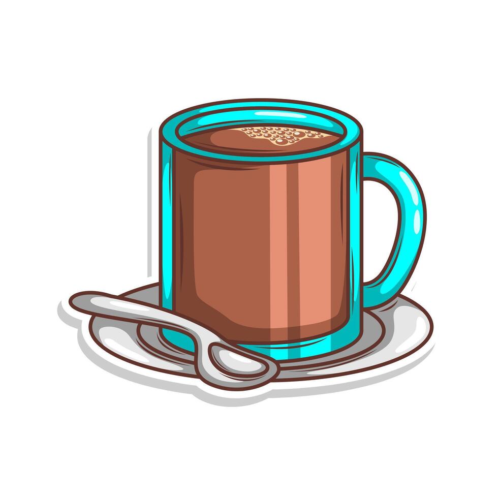 Coffee drink in cup illustration vector