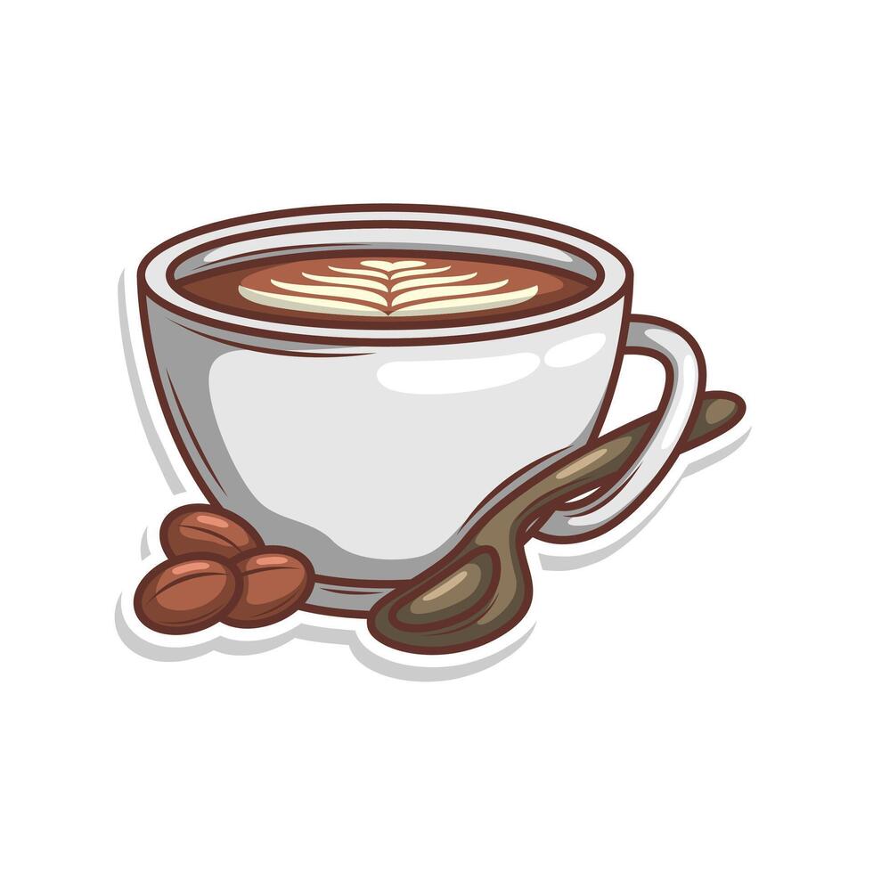 Coffee drink in cup illustration vector