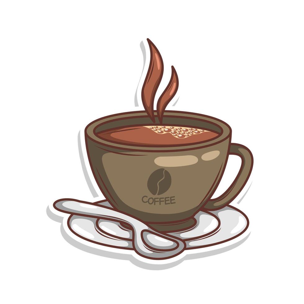 Coffee drink in cup illustration vector