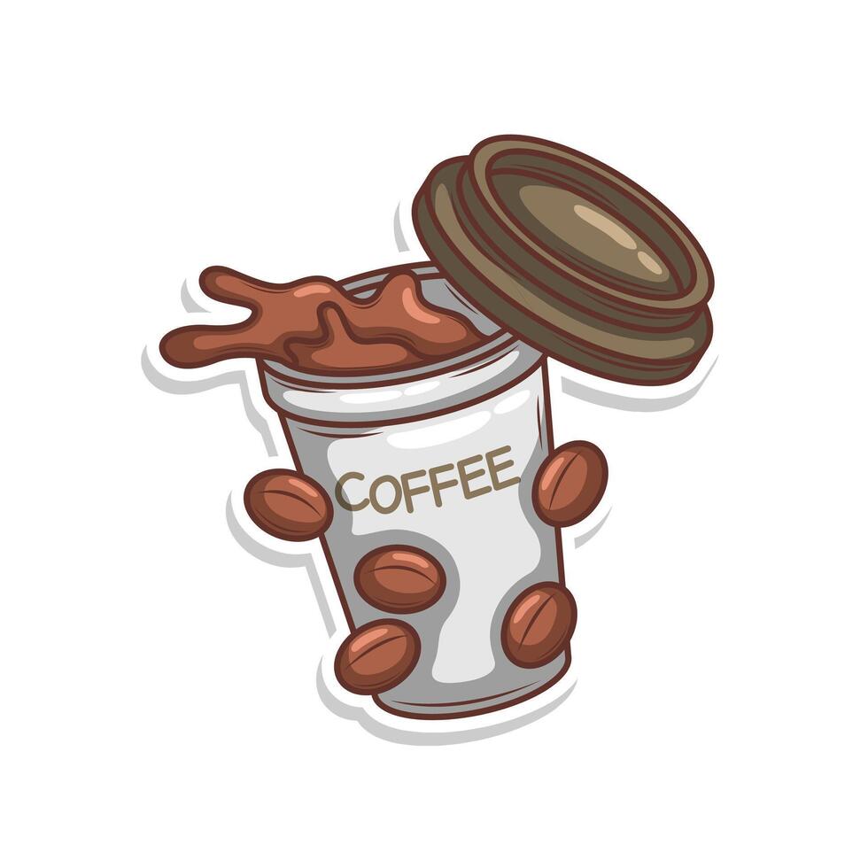 Coffee drink in cup illustration vector