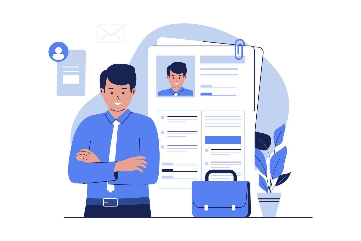 Resume for job application illustration vector