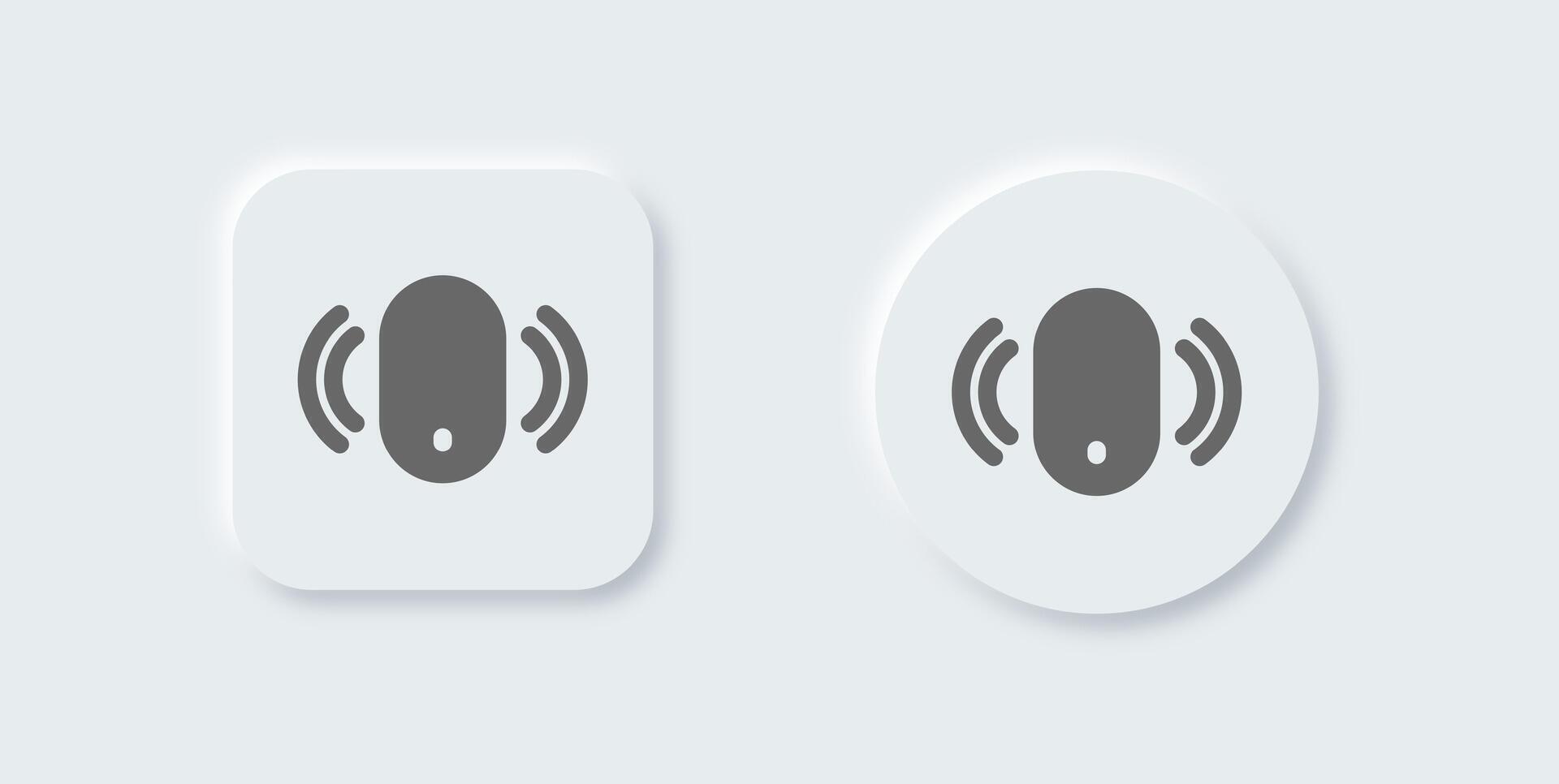 Remote solid icon in neomorphic design style. Keyless control signs illustration vector