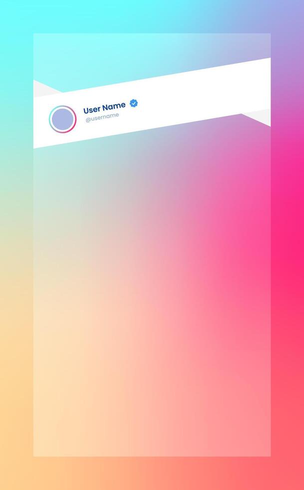 Vertical story template in gradient colors. Social media frame illustration. vector