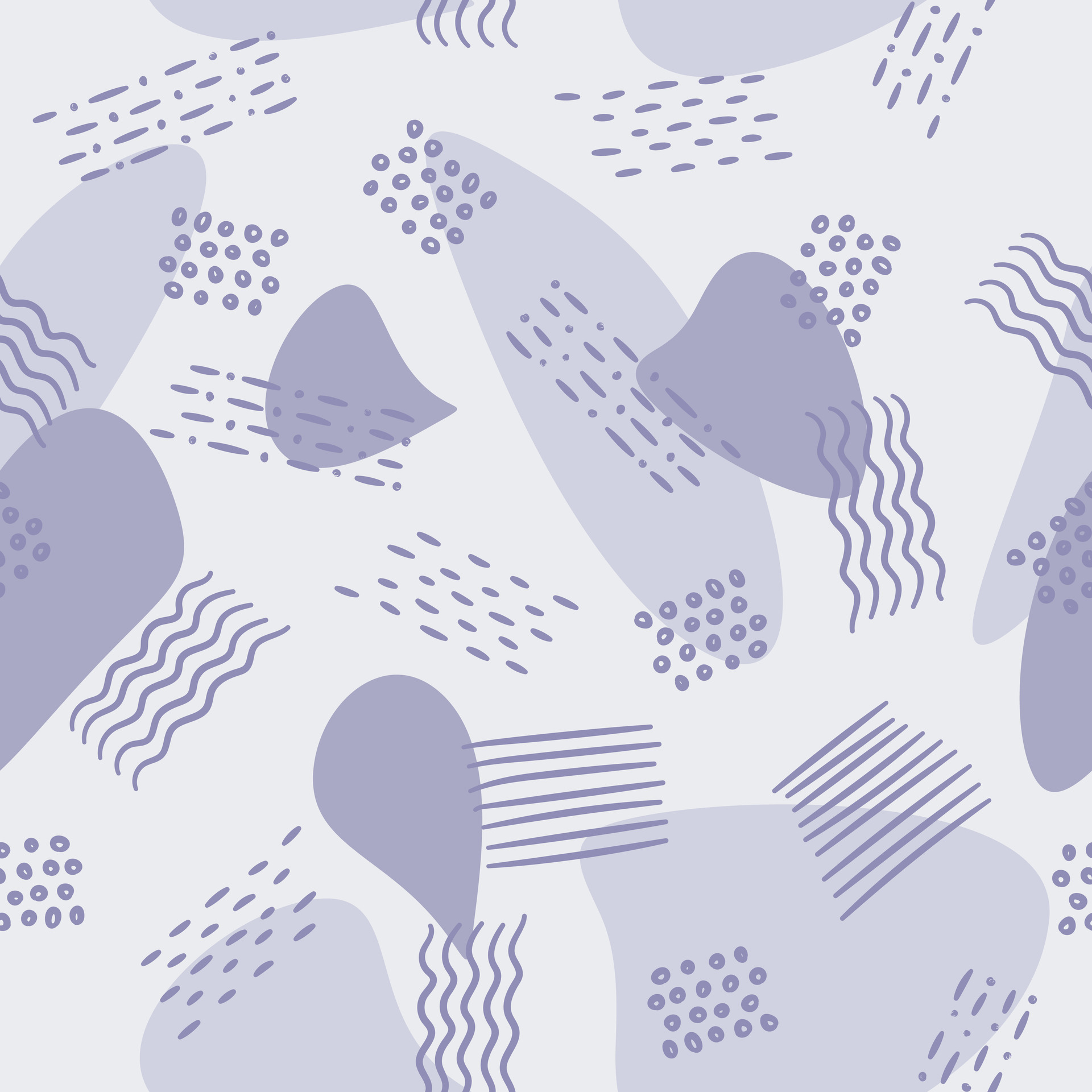 Purple background from drawn spots, stripes and dots. Abstract backdrop