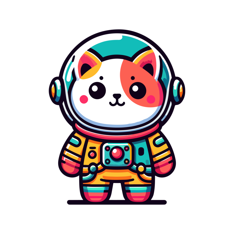 cute icon character cat astronaut png