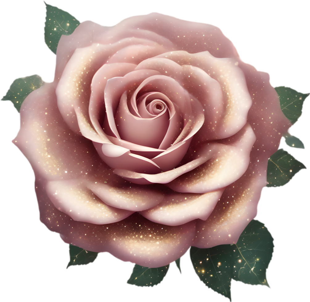 Magical Stardust Rose of enchantment, clipart for decoration. Ai-Generated. png