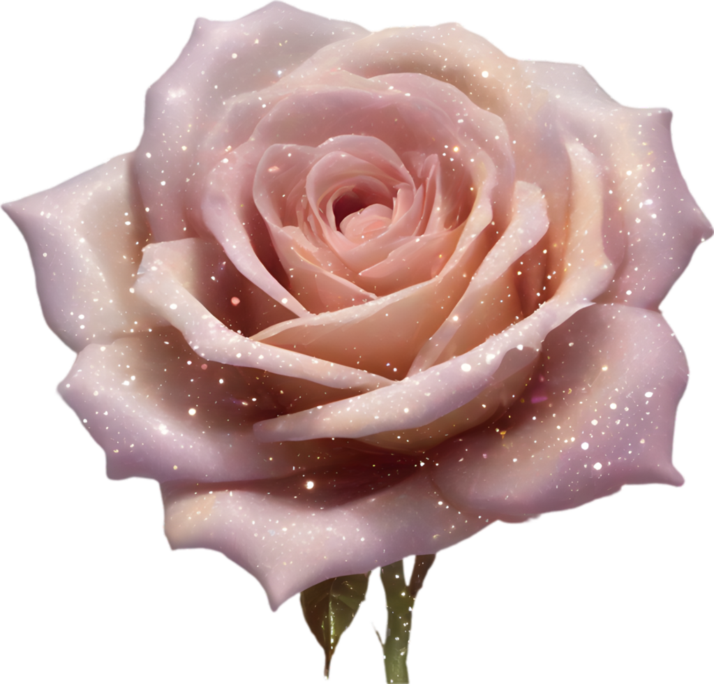 Magical Stardust Rose of enchantment, clipart for decoration. Ai-Generated. png