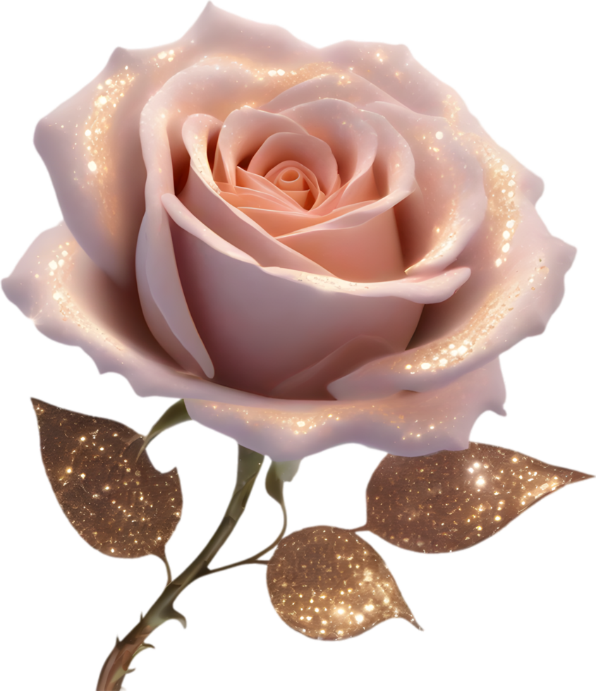 Magical Stardust Rose of enchantment, clipart for decoration. Ai-Generated. png