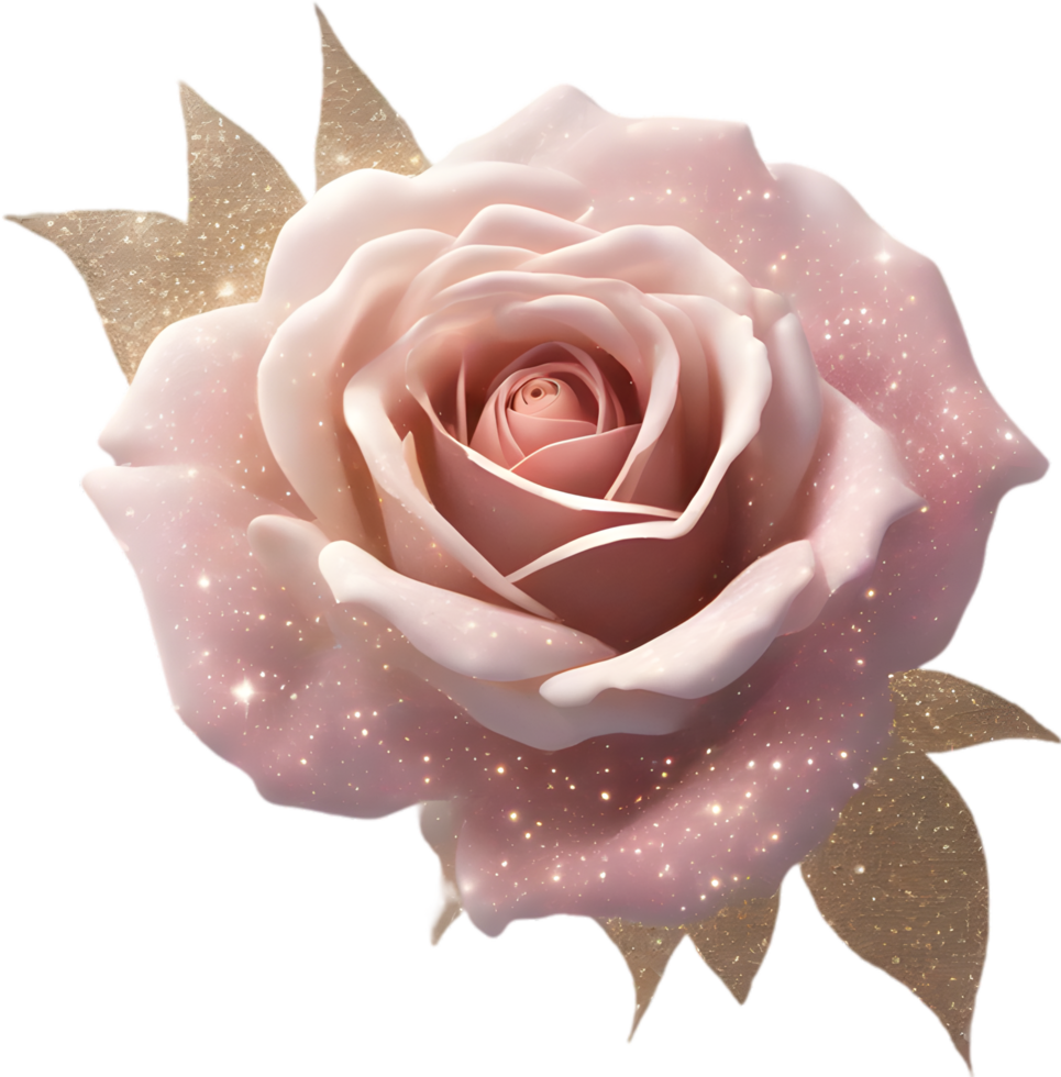 Magical Stardust Rose of enchantment, clipart for decoration. Ai-Generated. png