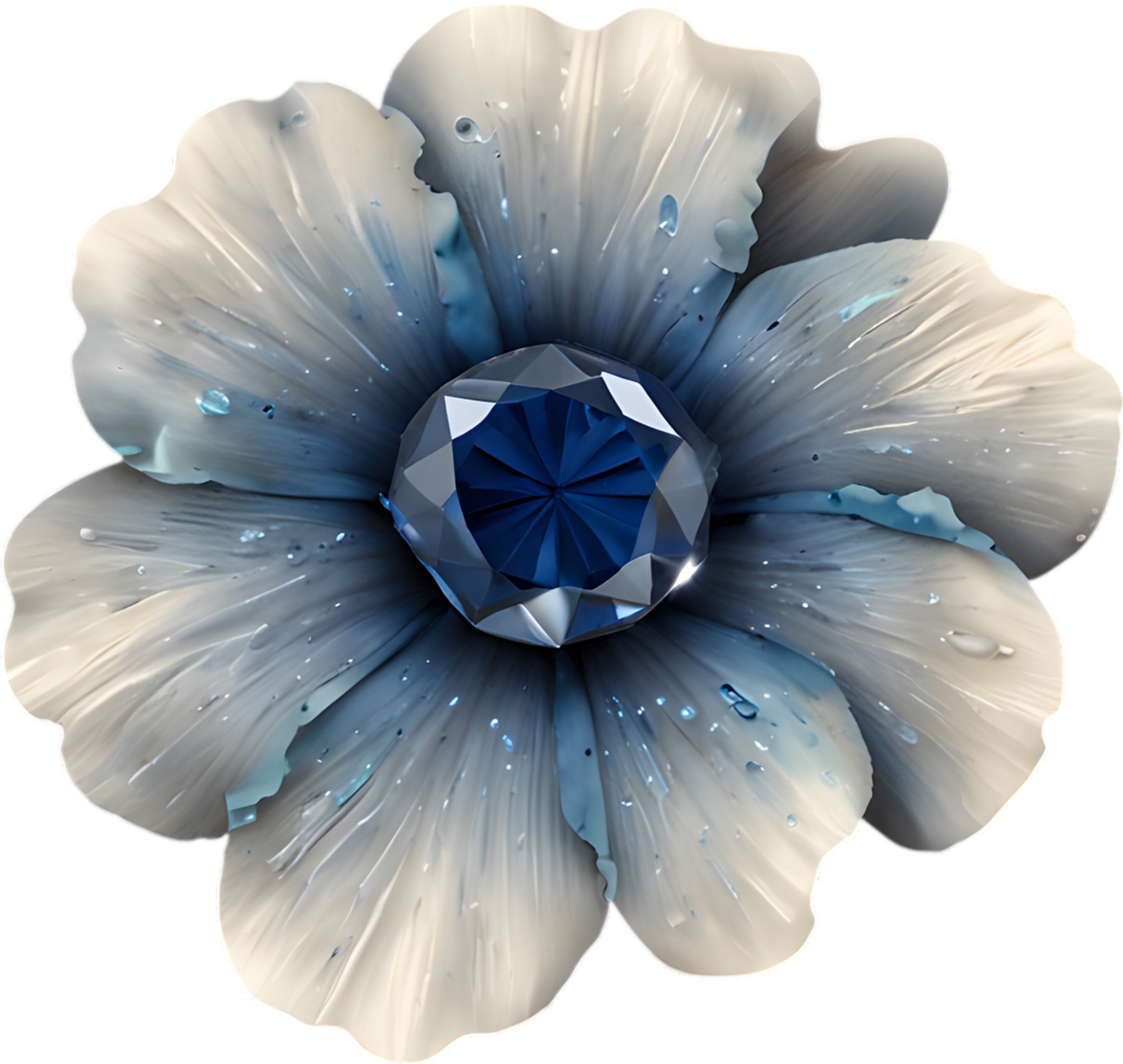 Enchanted colorful Sapphire Blossom, clipart for decoration. Ai-Generated. png