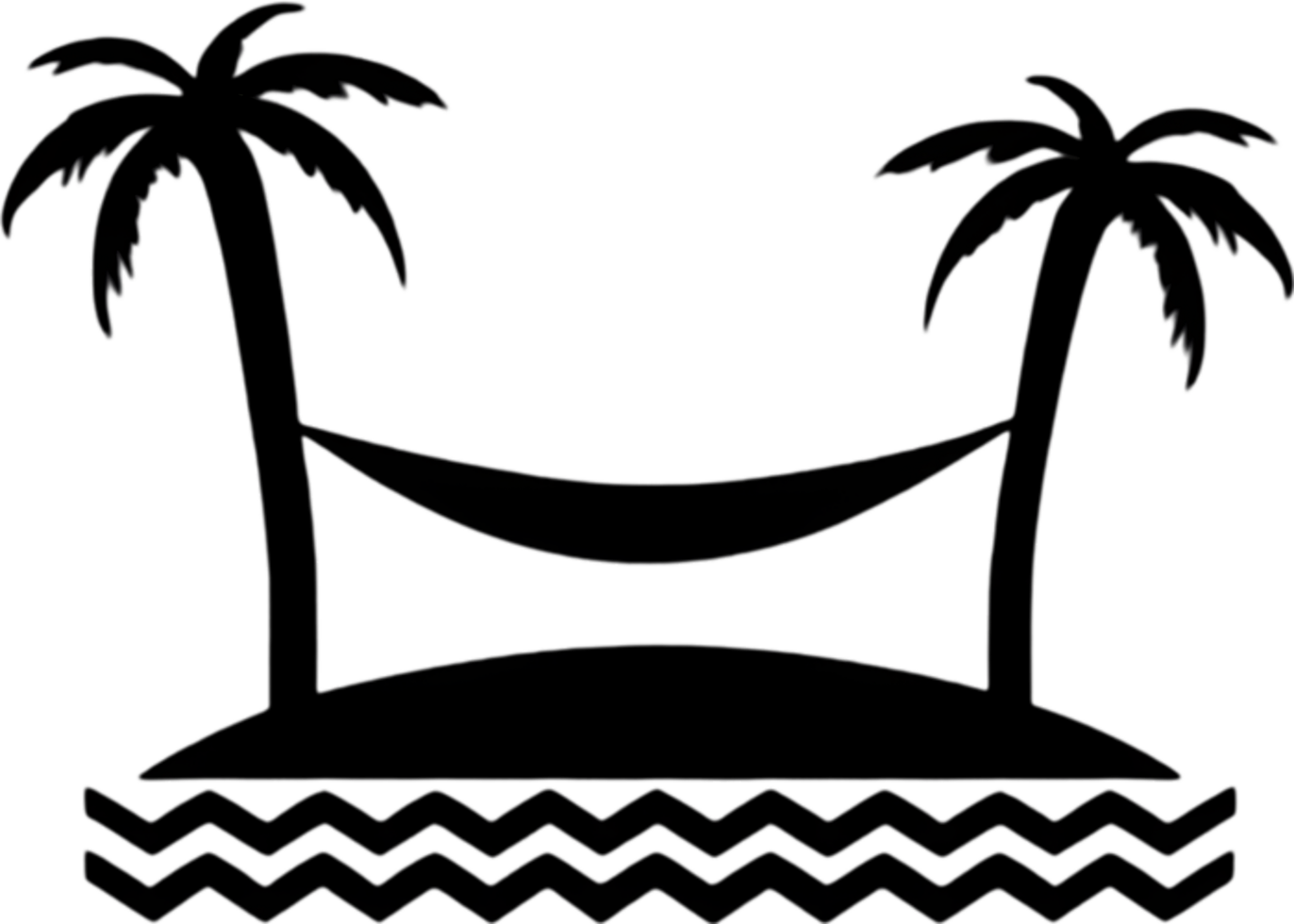 Palm Trees and Beach clipart. AI-Generated. png