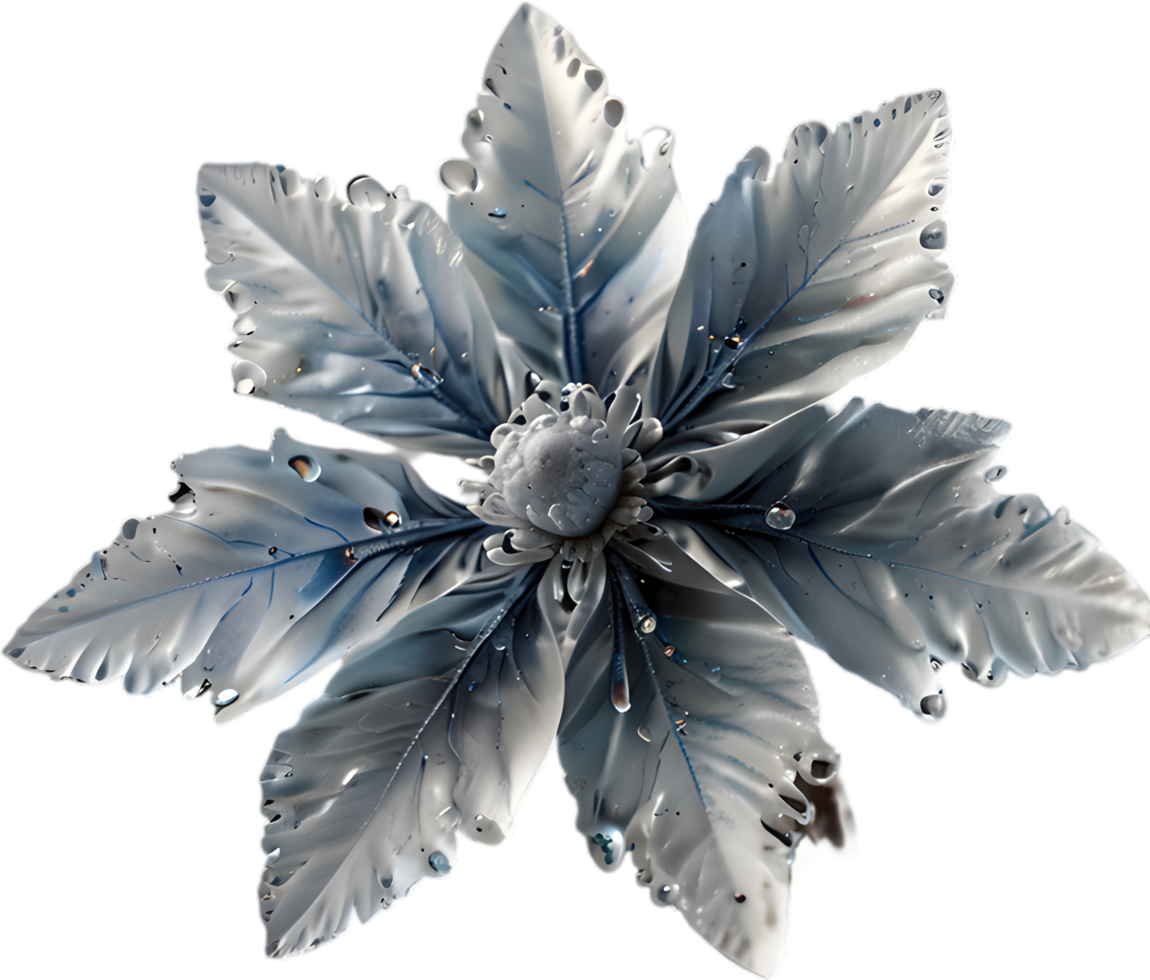 Enchanted frost flower, clipart for decoration. Ai-Generated. png