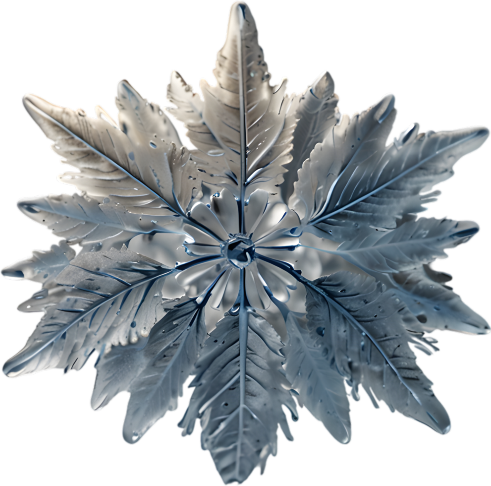 Enchanted frost flower, clipart for decoration. Ai-Generated. png