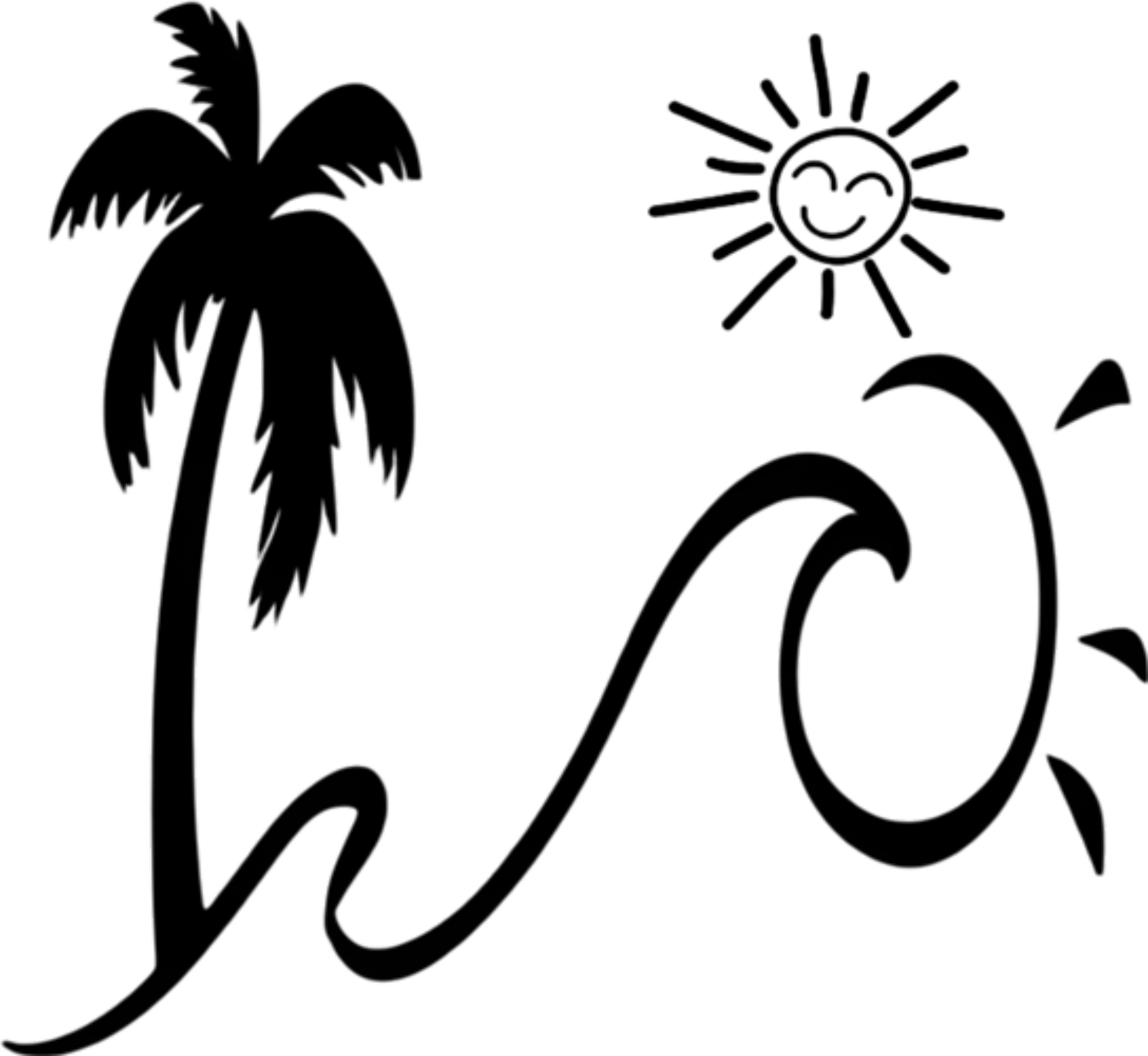 Palm Trees and Beach clipart. AI-Generated. 43768251 PNG