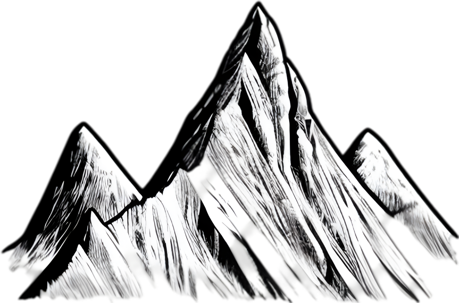 Mountain Silhouette Clipart. Ai-generated. png