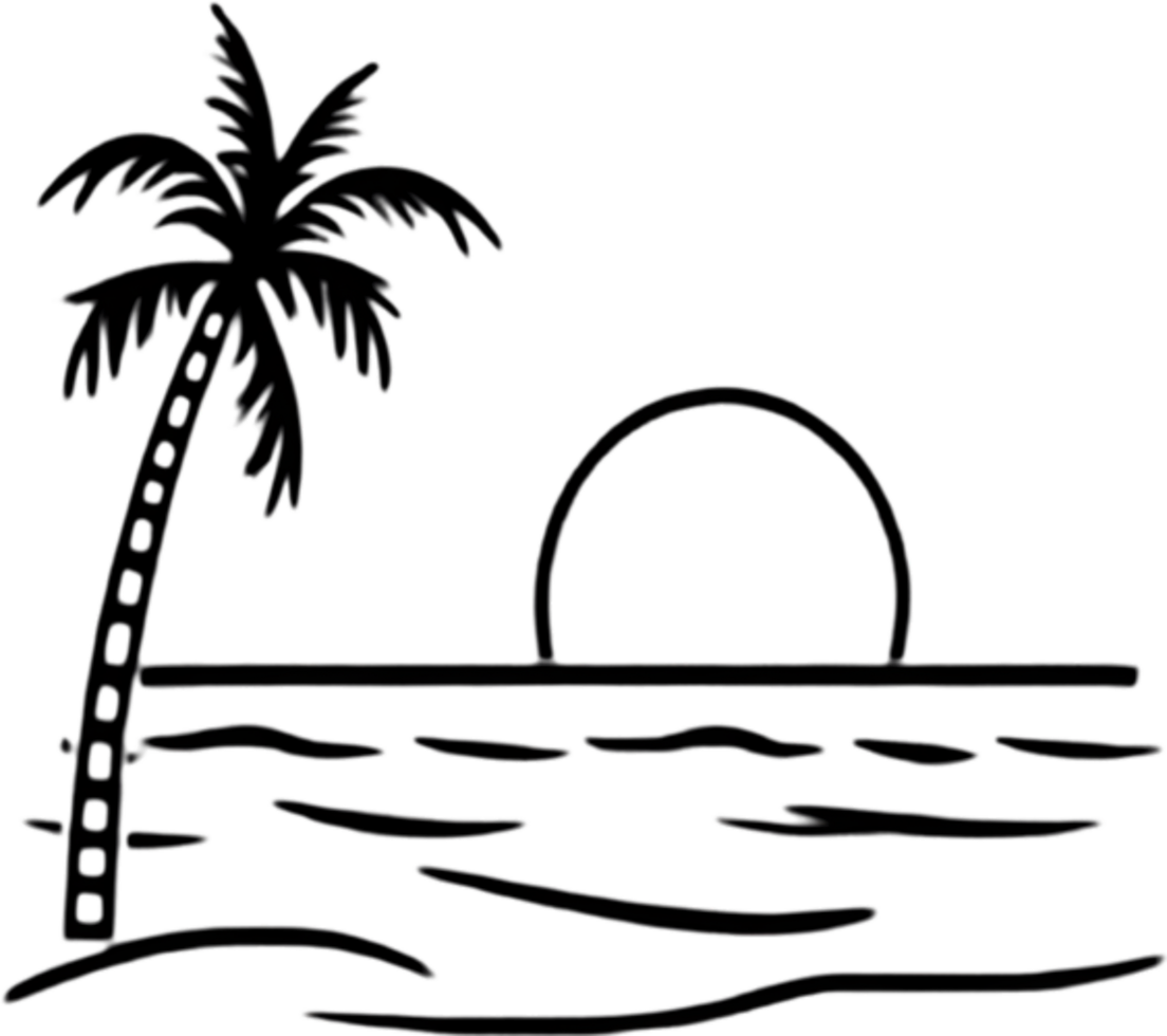 Palm Trees and Beach clipart. AI-Generated. png
