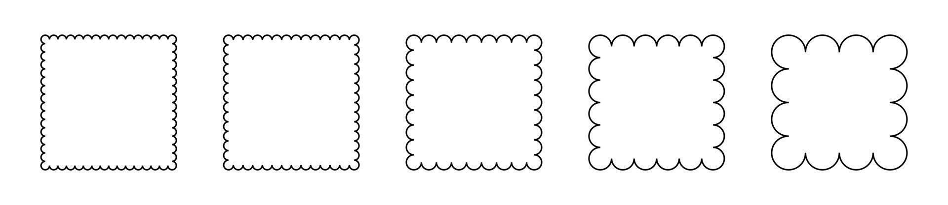 Frame round shapes set. Frames circle style collection. vector