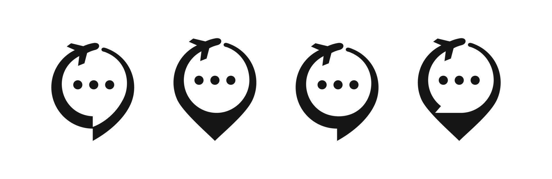 Travel location information icon. Landmark journey position icons. vector