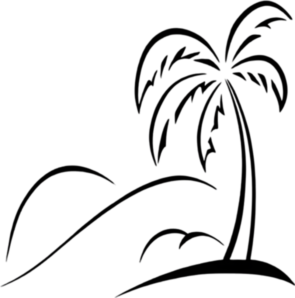 Palm Trees and Beach clipart. AI-Generated. png