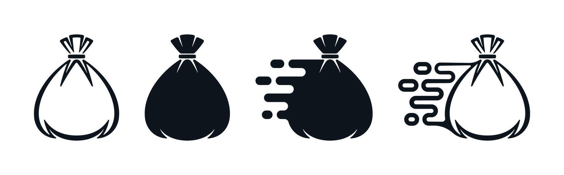 Full bag icon. Moneybag flat icons. vector