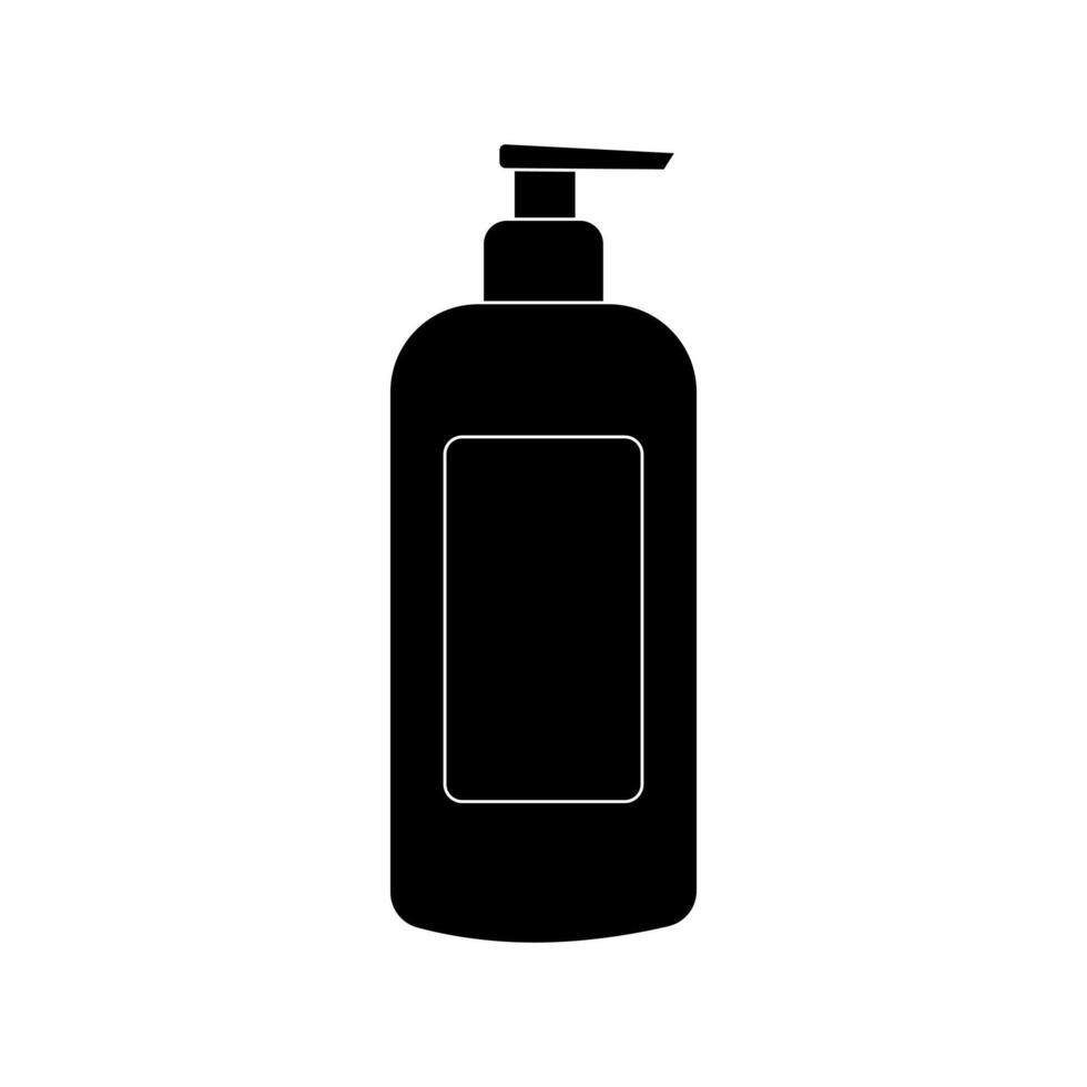 Cosmetic container black silhouette icon isolated on white background. vector