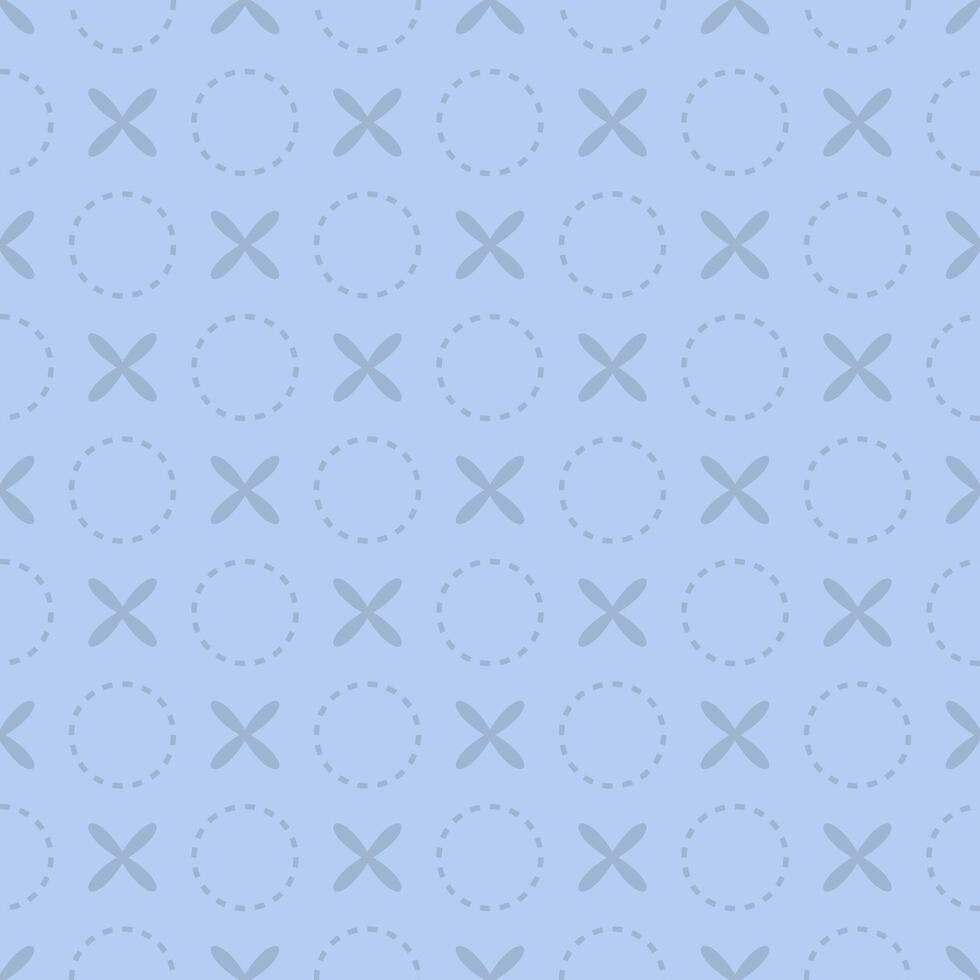 Seamless x cross and circles pattern. Simple subtle modern background texture. Print on fabric, surface, package or wrapping paper. vector