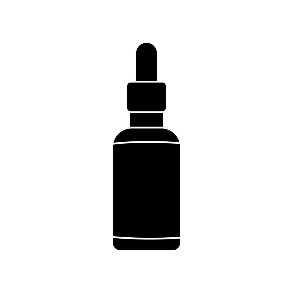 Cosmetic container black silhouette icon isolated on white background. vector