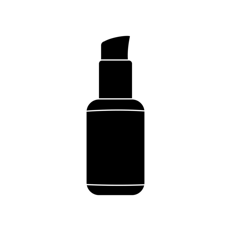 Cosmetic container black silhouette icon isolated on white background. vector