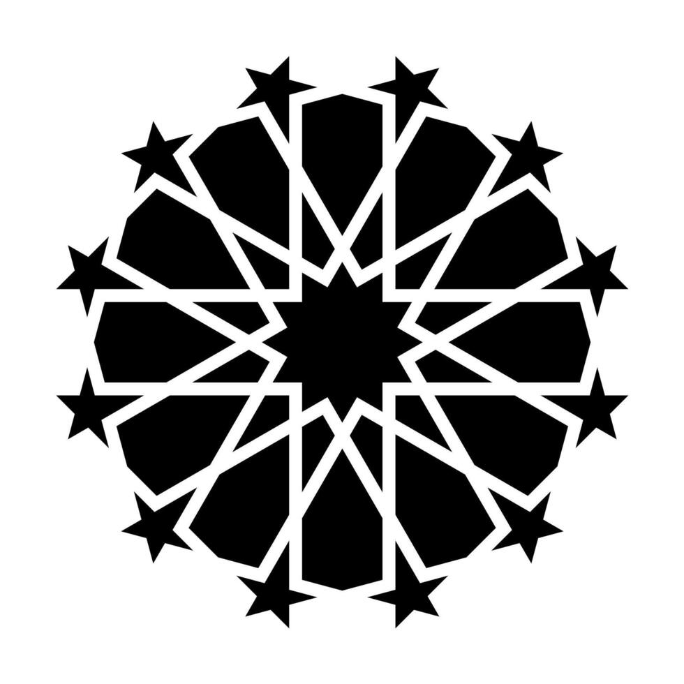 islámico geométrico diseño elemento ilustración negro silueta aislado en blanco antecedentes. logo icono vector