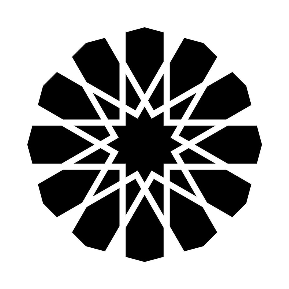 islámico geométrico diseño elemento ilustración negro silueta aislado en blanco antecedentes. logo icono vector