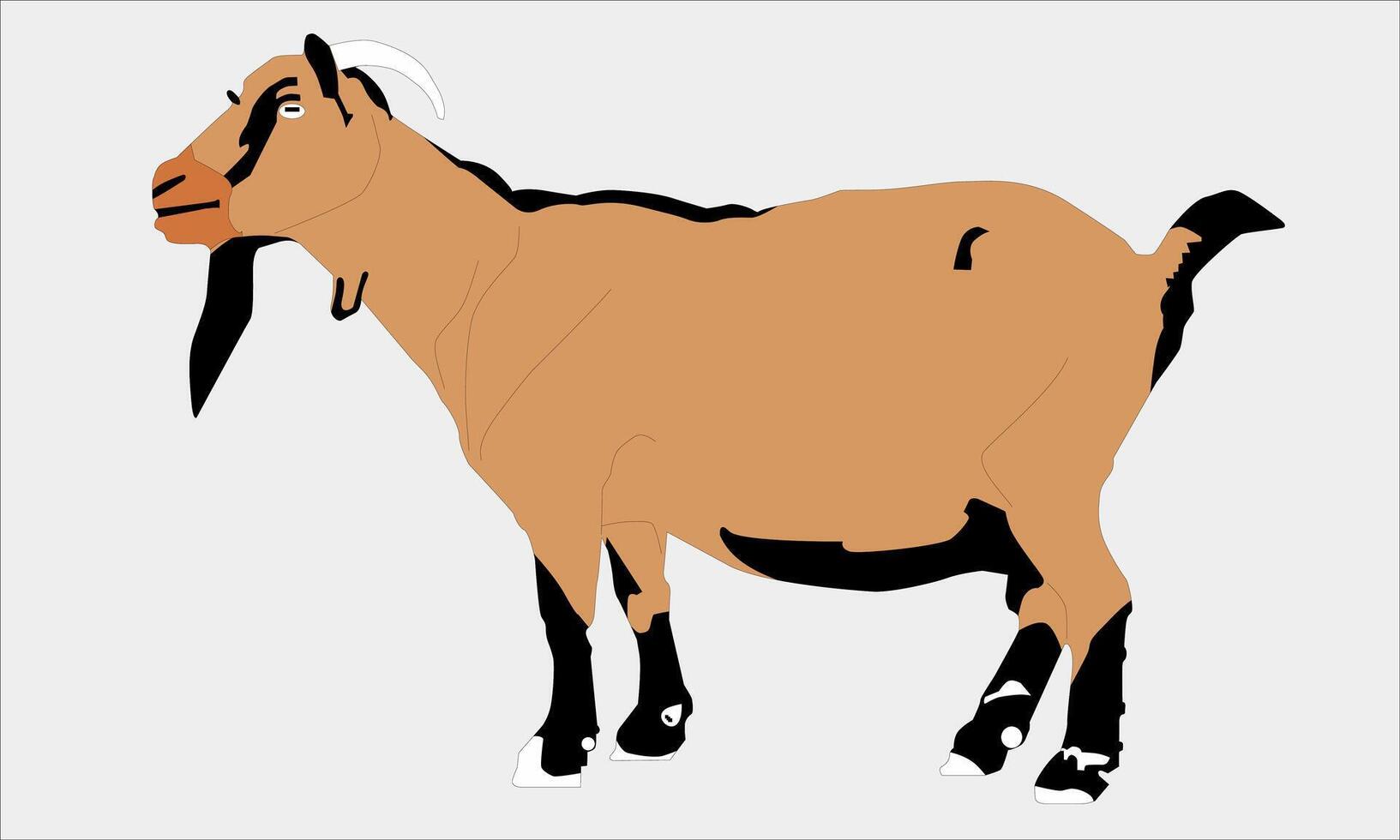 illustration of a brown goat on a gray background vector