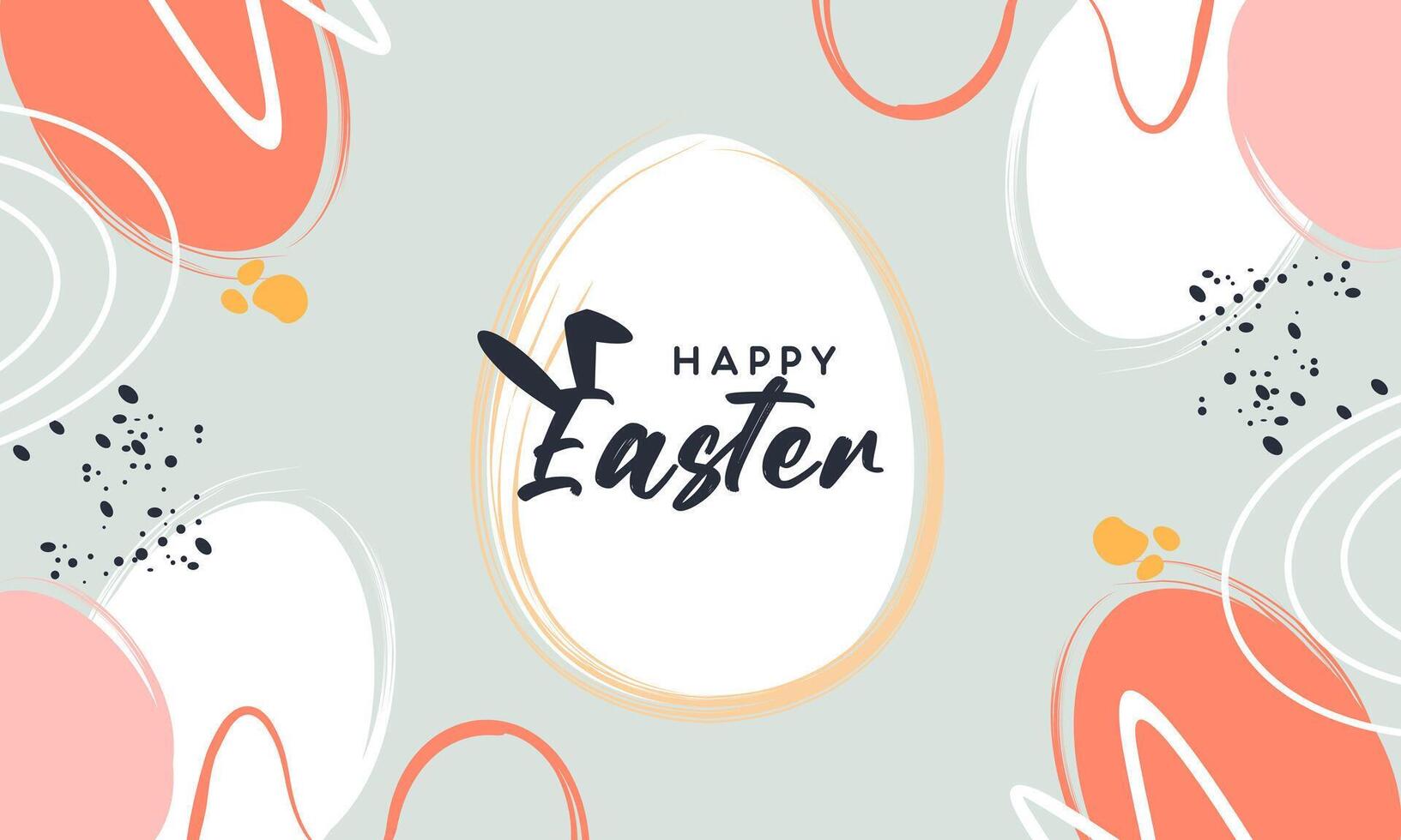 Happy Easter banner. Trendy Easter design with typography, vector