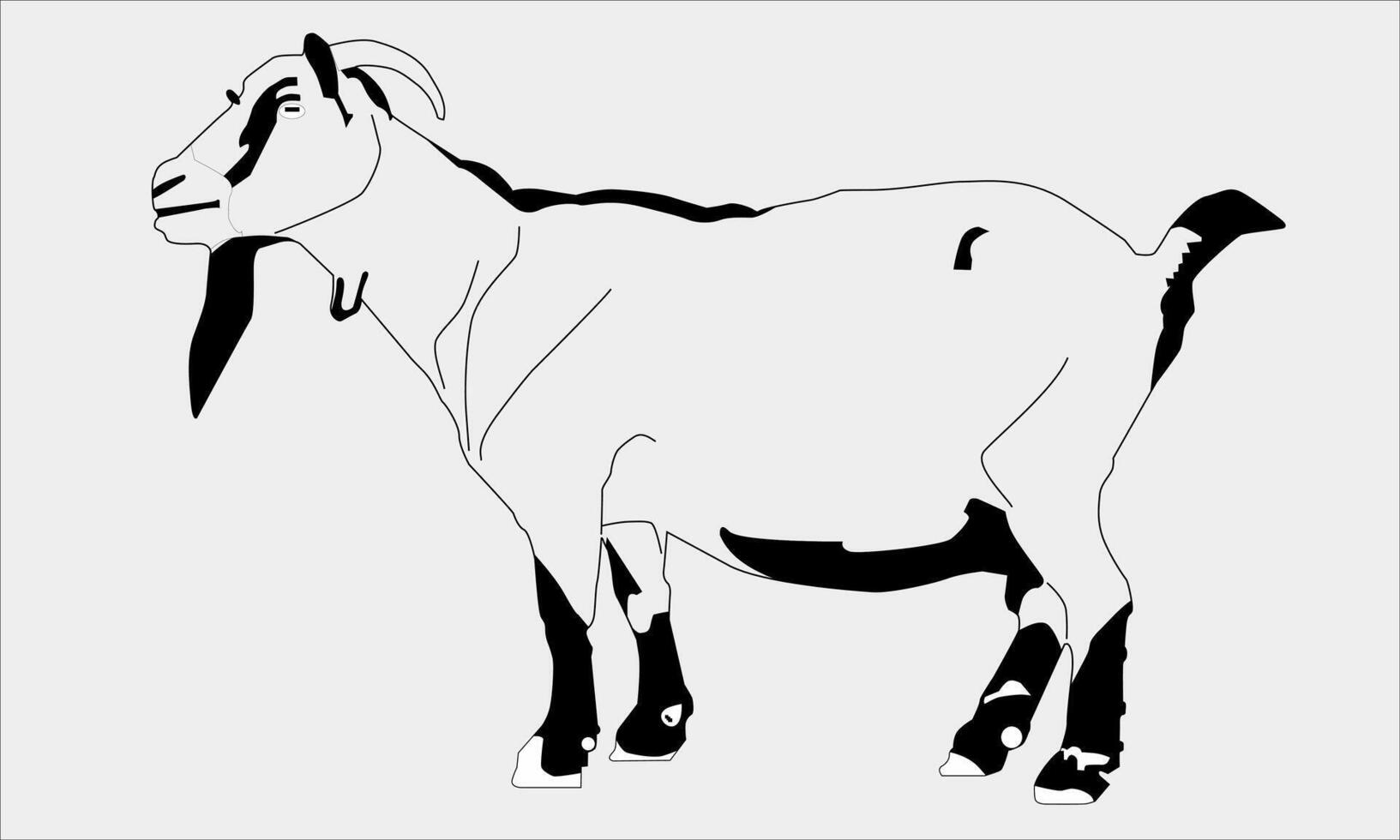 Black White Goat.eps vector