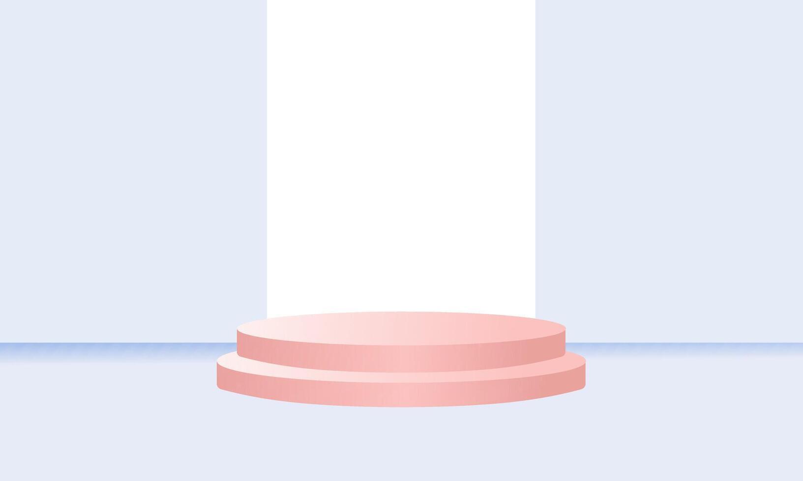 Realistic 3d cylinder pedestal podium. Product display presentation vector