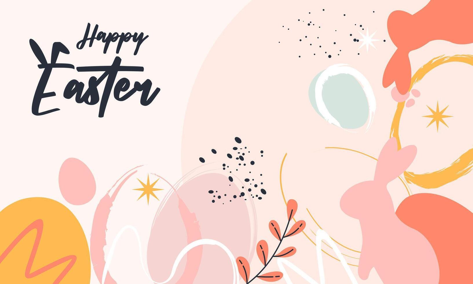 Happy Easter banner. Trendy Easter design with typography, vector