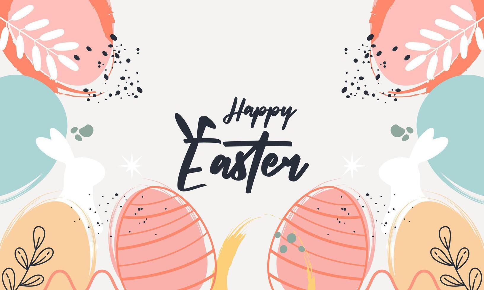 Happy Easter banner. Trendy Easter design with typography, vector