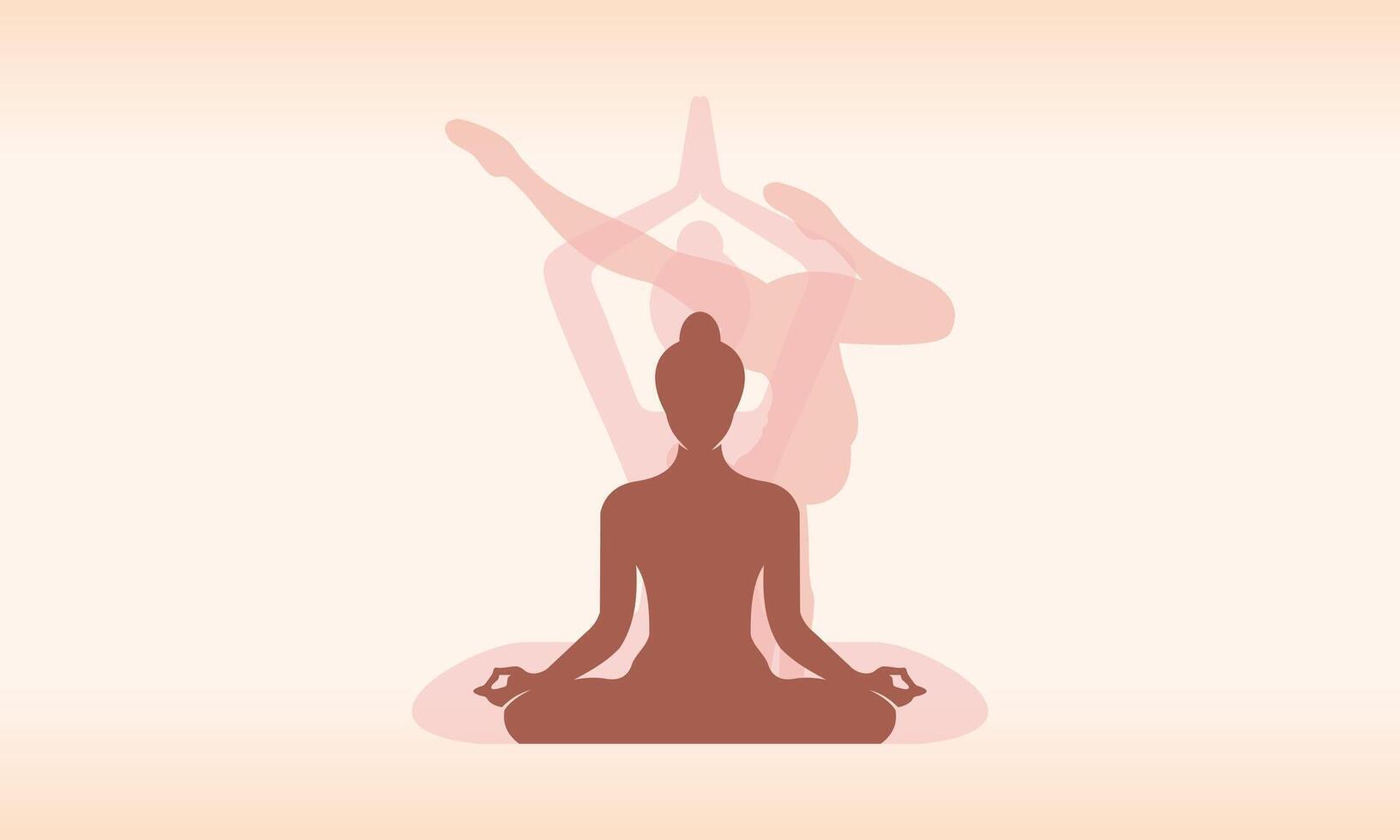 Yoga Day meditation parvastasna pose banner against pink lotus petals vector