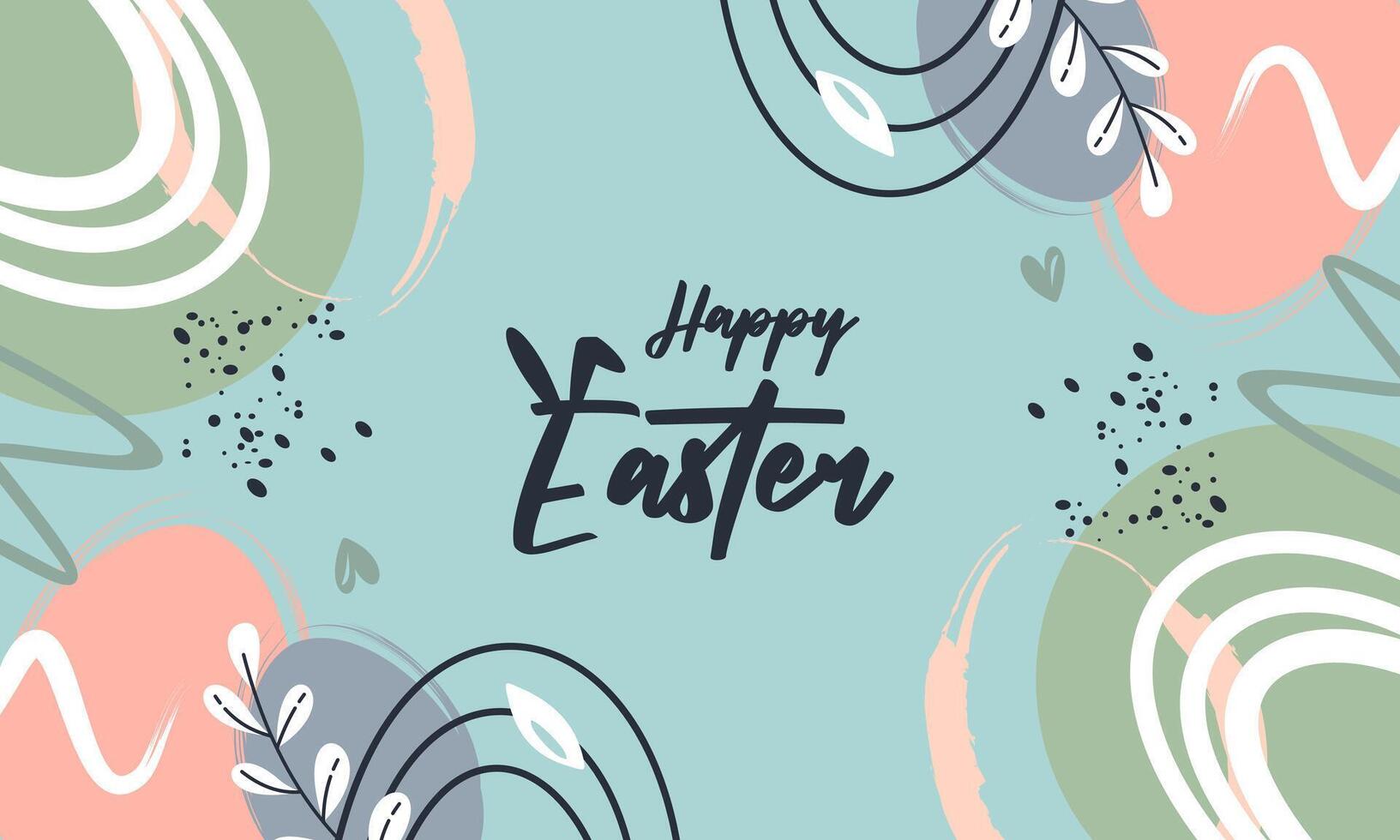 Happy Easter banner. Trendy Easter design with typography, vector