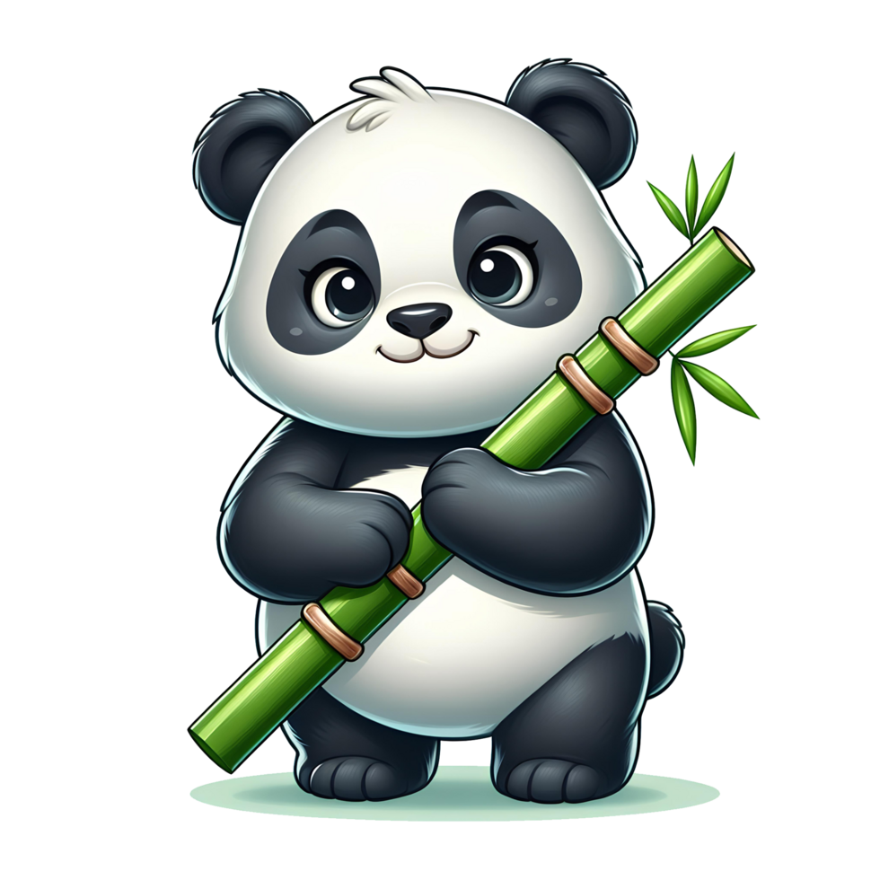 panda with a bamboo png