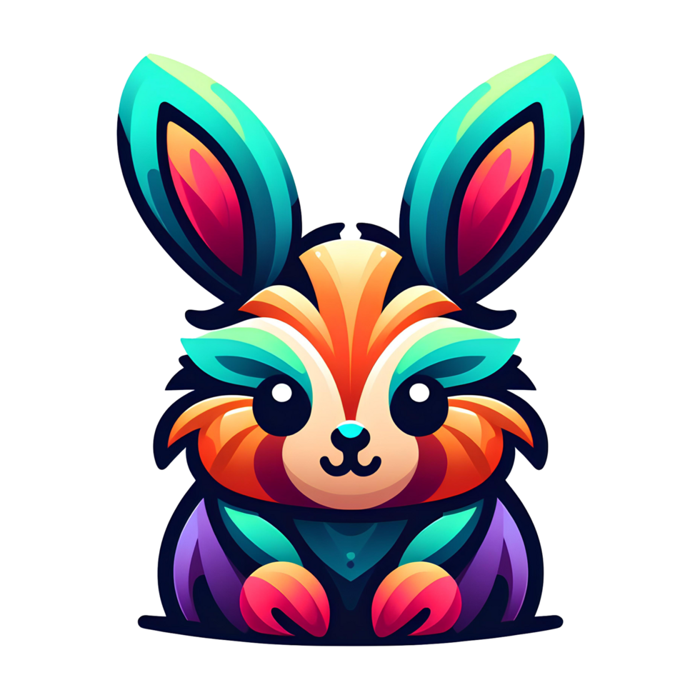 colorful bunny cartoon illustration png