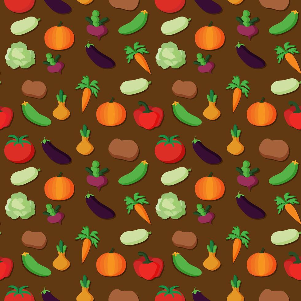 vegetables pattern. Vegetables seamless background. vector