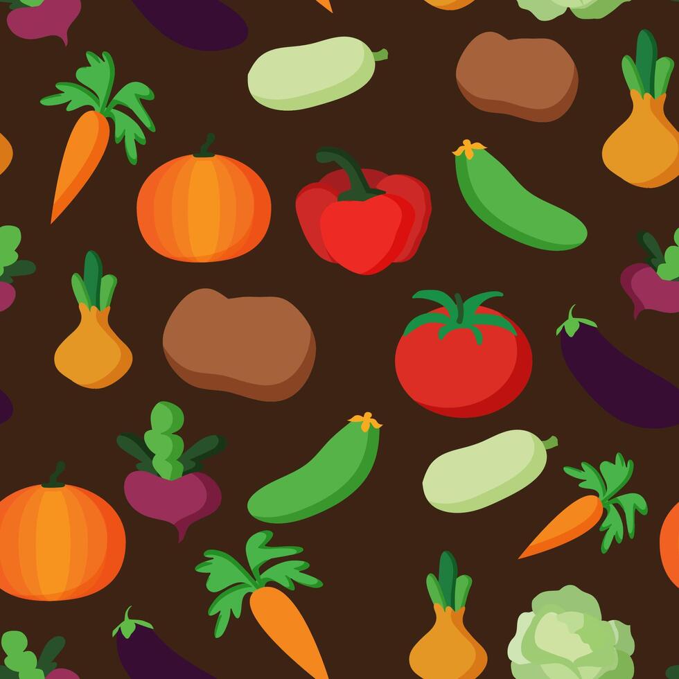 vegetables pattern. Vegetables seamless background. vector
