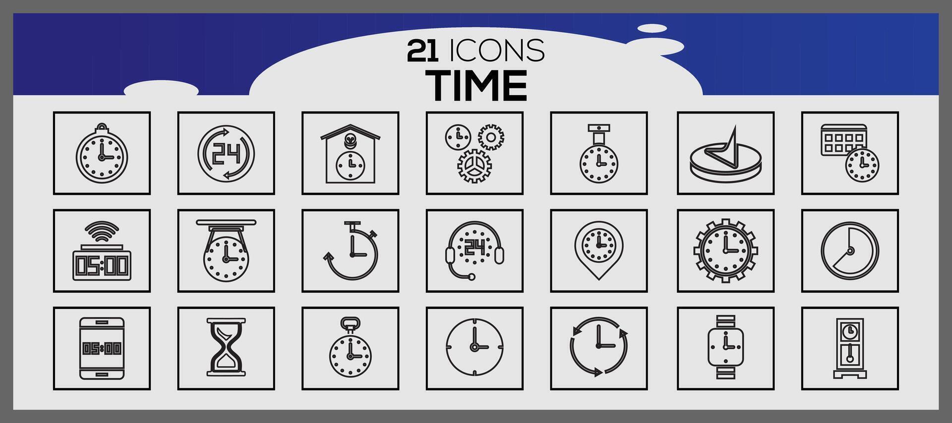 time icons collection. watches icon set clock icons set. vector