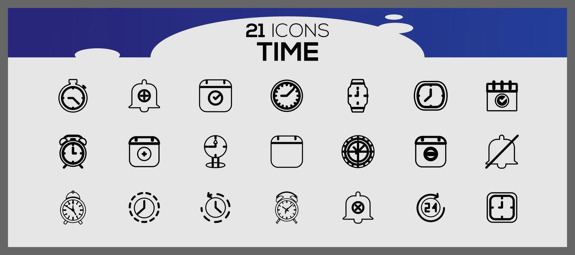 Time icon collection. Time icon set design. vector