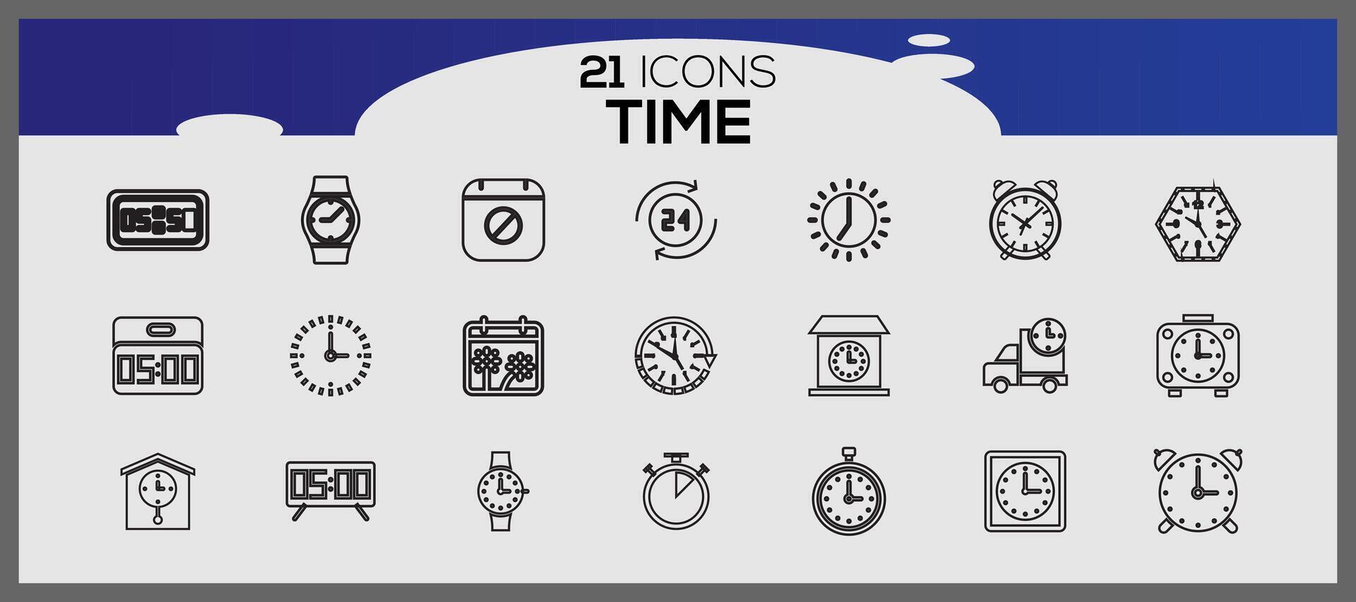 Time icon collection. Time icon set design. vector