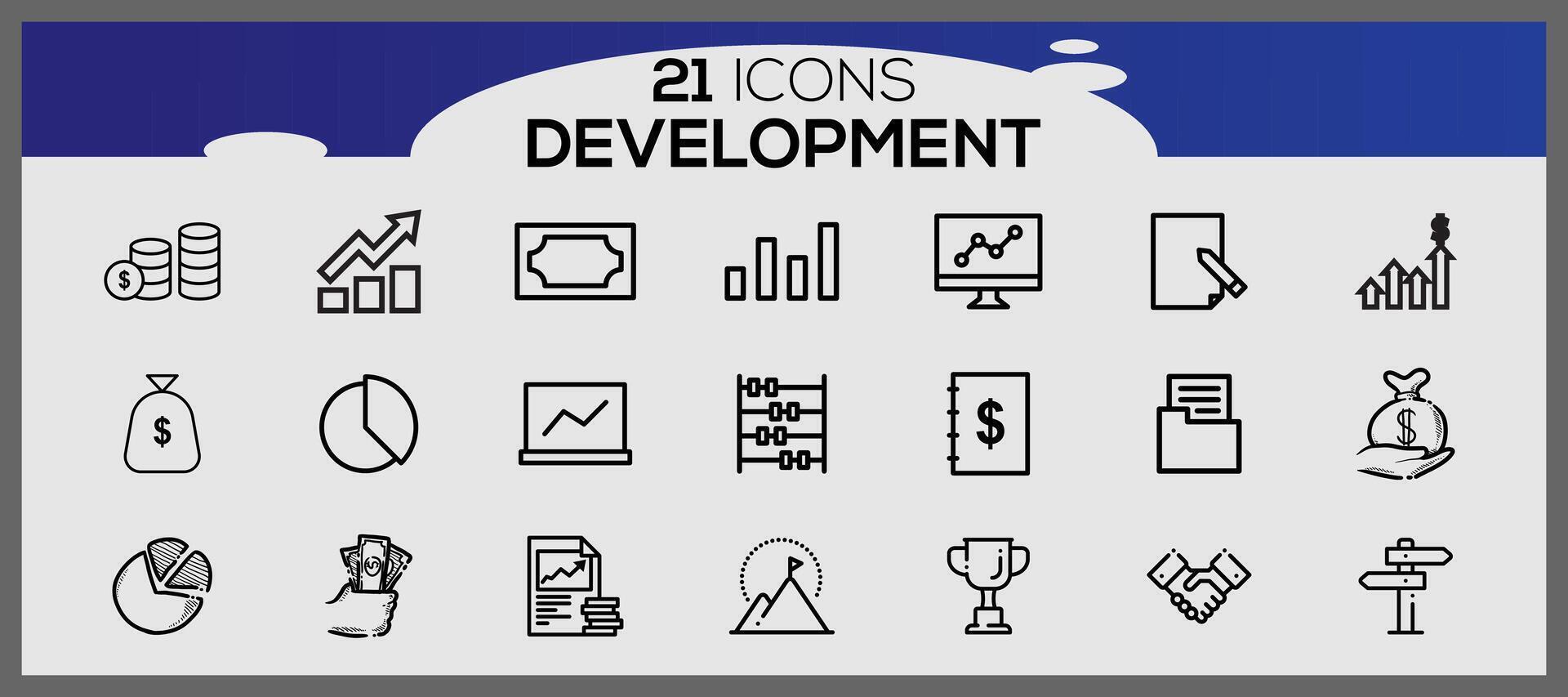 seo y desarrollo íconos conjunto web diseño íconos conjunto sencillo conjunto seo y desarrollo línea íconos vector