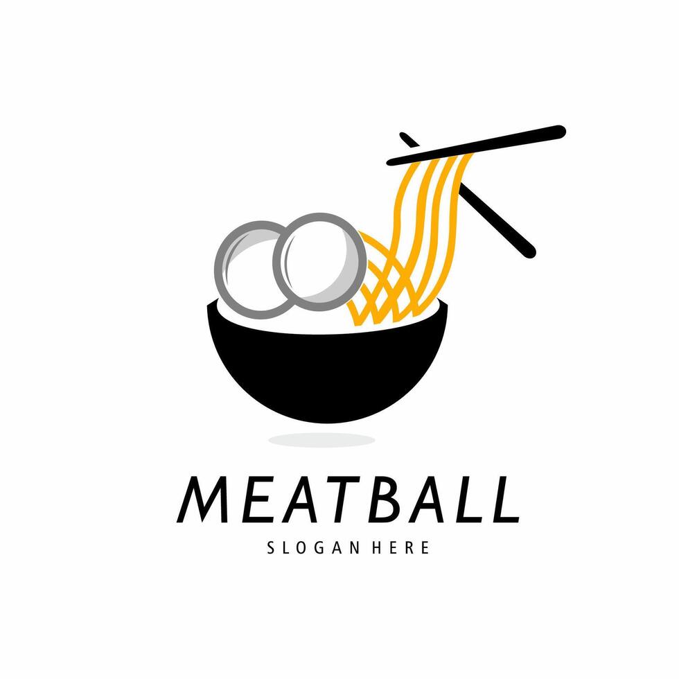 Meatball logo illustration template vector