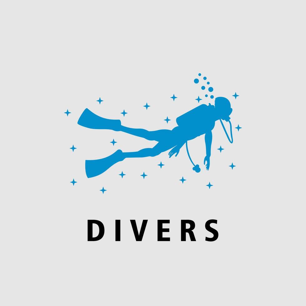 scuba diver logo design vector