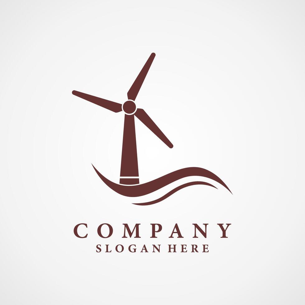 wind turbine logo design illustration vector