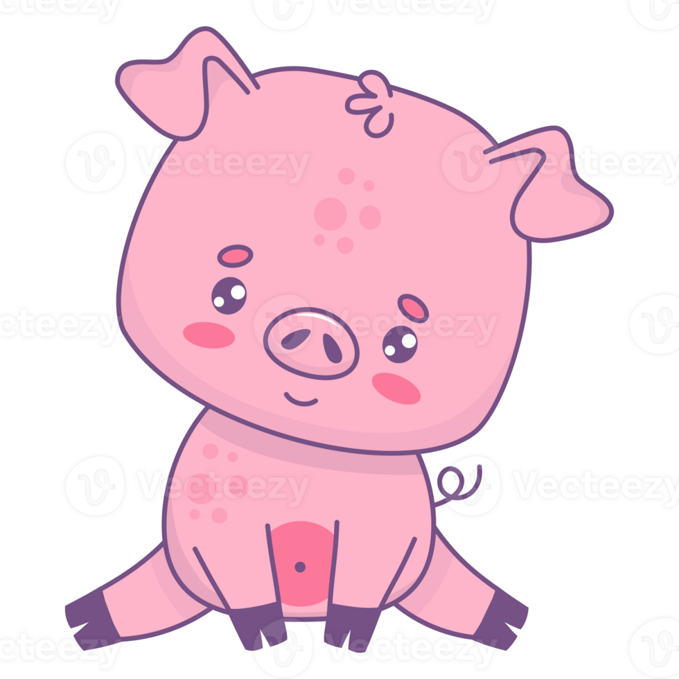 Cute pig Sticker png